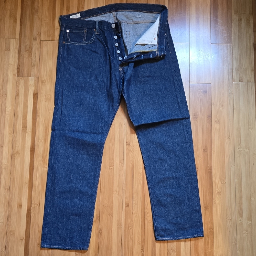 Levi's premium 501 ST Dark Blue Straight Jeans Mens